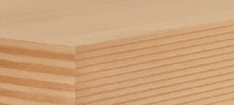 Nahaufnahme einer MDF-Platte mit feiner Schichtung, ideal für Möbelbau und Innenausbau.